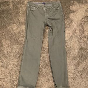 Nydj army green straight leg jeans